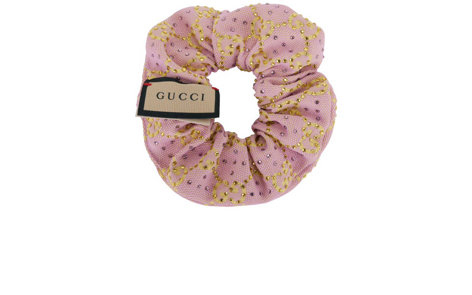 Gucci GG Embellished Scrunchie, &pound;110, Accessories, Pink, Cotton, Back view
